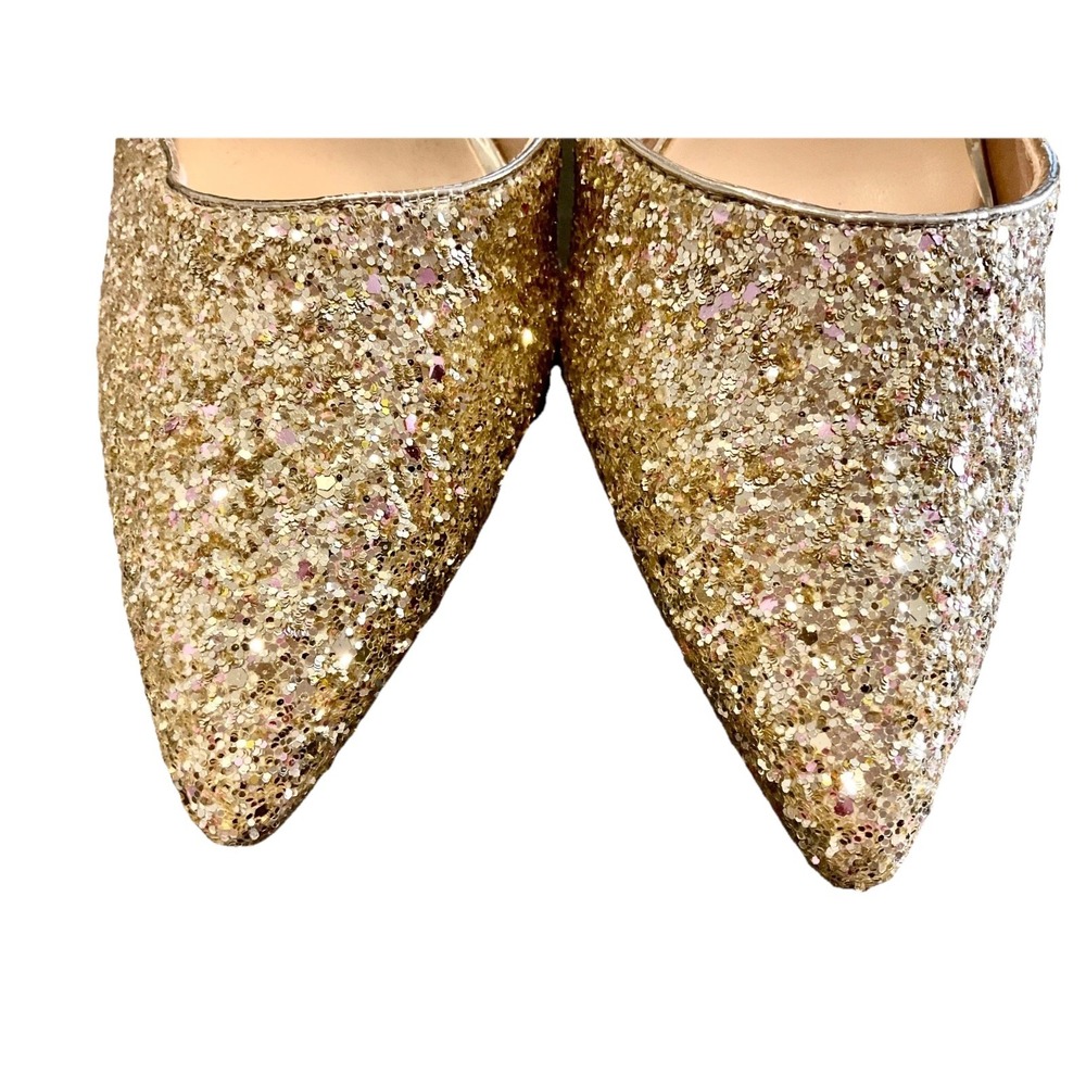 Sequin Decor Metallic Detail Ankle Stiletto Shoes US 9.5 Holiday New Year's Eve - Picture 3 of 7